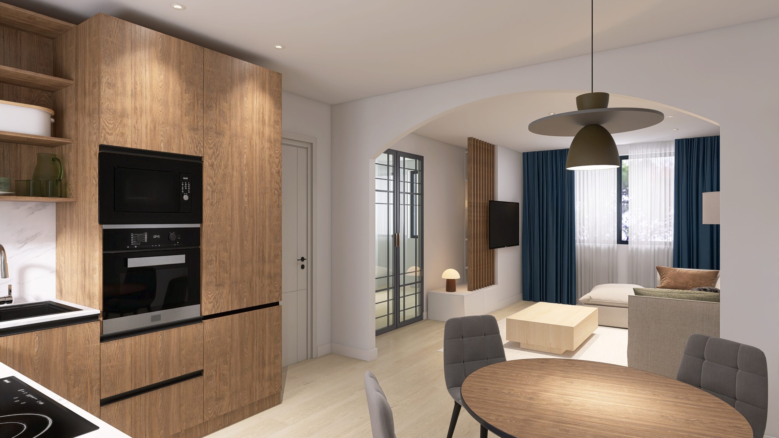 render de cocina comedor diseño de interiores